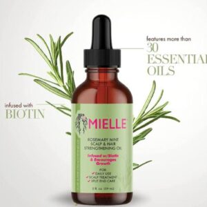MIELLE Scalp & Hair Strengthening Oil, Rosemary Mint, 2 fl oz (59 ml)
