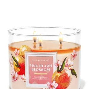 Bath & Body Works Pink Peach Blossom 3-Wick Candle